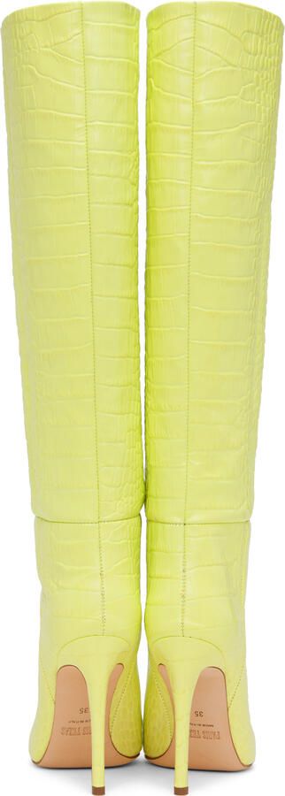 Paris Texas Green Croc-Effect Tall Boots - Picture 3