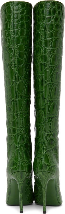 Paris Texas Green Croc-Embossed Tall Boots - Picture 5