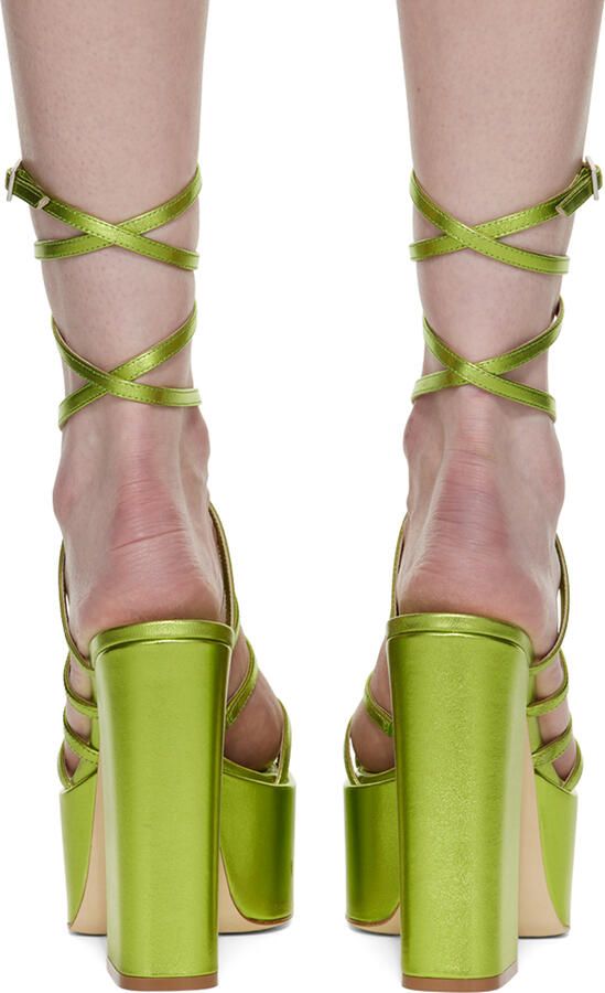 Paris Texas Green Evita Platform Sandals - Picture 5