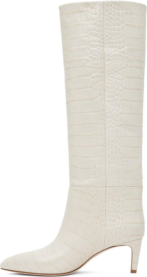 Paris Texas Off-White Croc Tall Boots