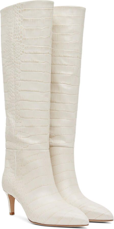 Paris Texas Off-White Croc Tall Boots - Picture 2