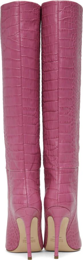 Paris Texas Pink Croc Stiletto Boots - Picture 4