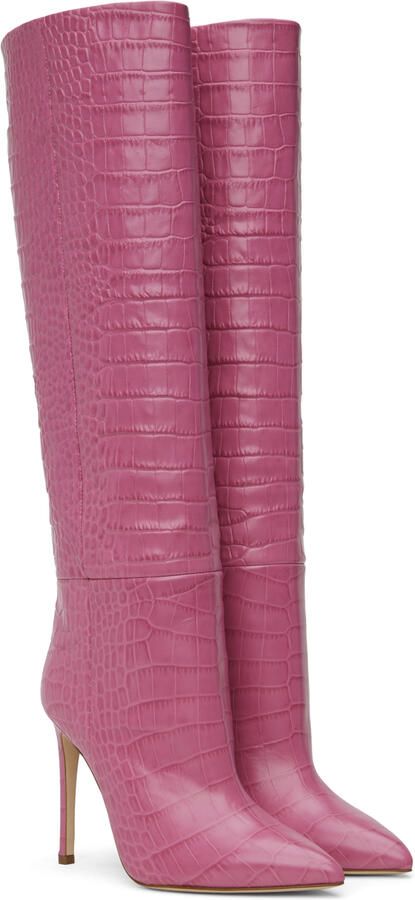 Paris Texas Pink Croc Stiletto Boots