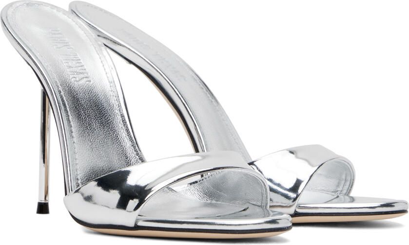 Paris Texas Silver Lidia Mules - Picture 2