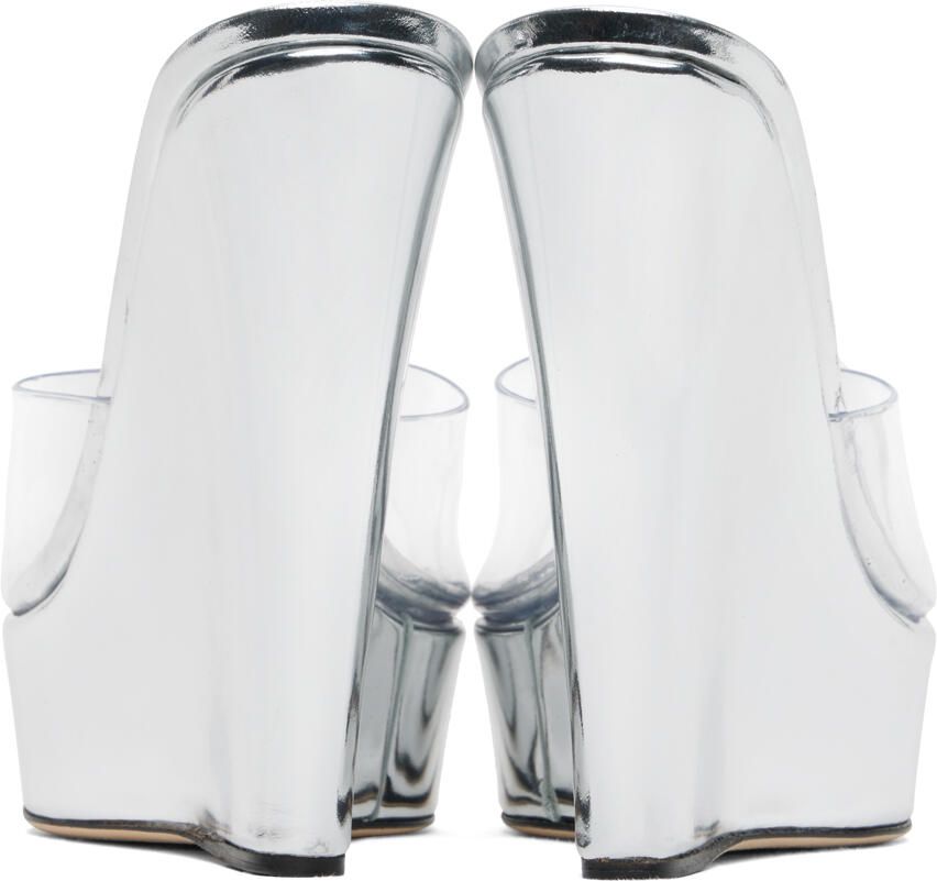 Paris Texas Silver Olga Heeled Sandals