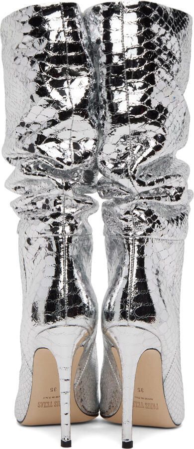 Paris Texas Silver Snake Slouchy Boots - Picture 4