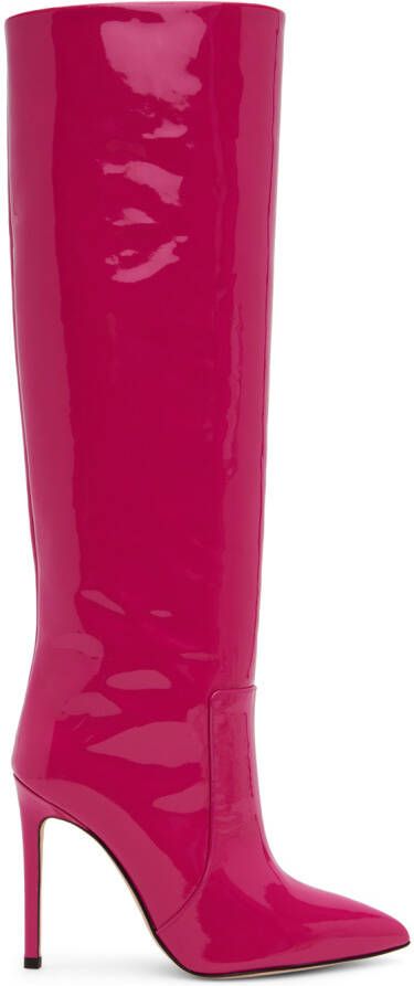 Paris Texas Pink Pointed Tall Boots - Picture 5