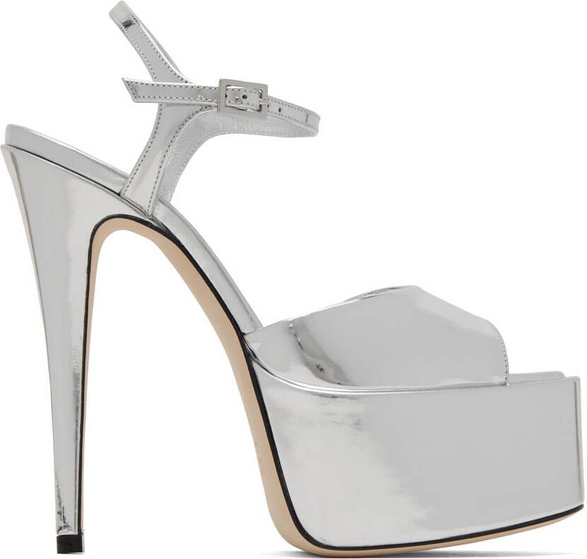 Paris Texas Silver Pamela Heeled Sandals - Picture 5