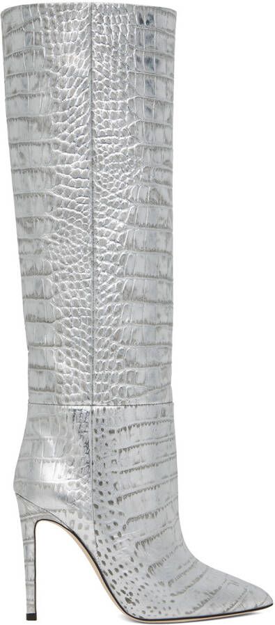 Paris Texas Silver Stiletto Boots