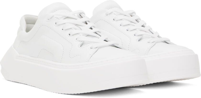 Pierre Hardy White Cubix Leather Sneakers - Picture 2