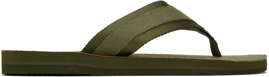 Polo Ralph Lauren Khaki Vintage Bolt Flip Flops - Picture 5