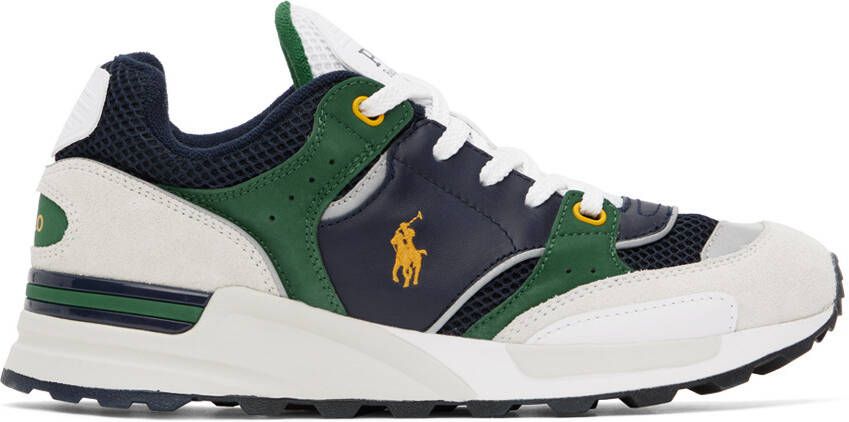 Polo Ralph Lauren Navy & Beige Trackster 200 Sneakers - Picture 5
