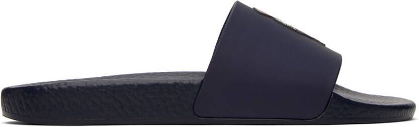 Polo Ralph Lauren Navy Polo Bear Slides - Picture 5