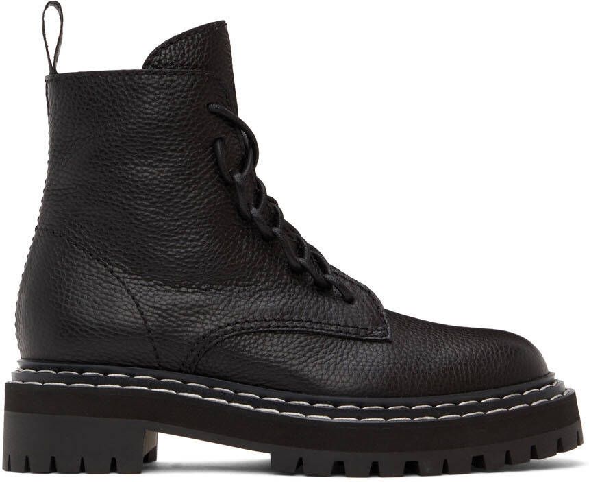 Proenza Schouler Black Lug Sole Combat Boots - Picture 5
