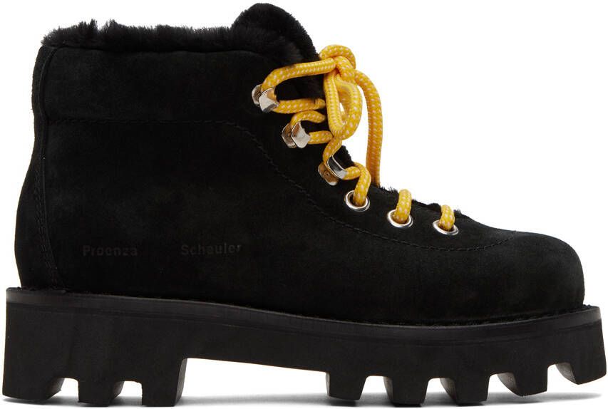 Proenza Schouler Black Suede Hiking Boots