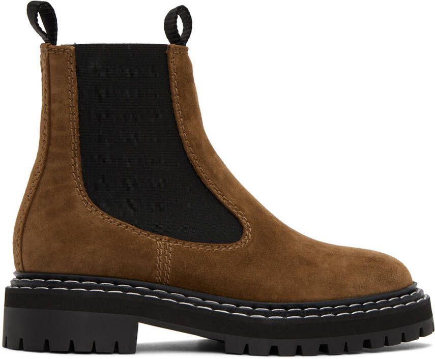 Proenza Schouler Brown Lug Sole Chelsea Boots - Picture 5