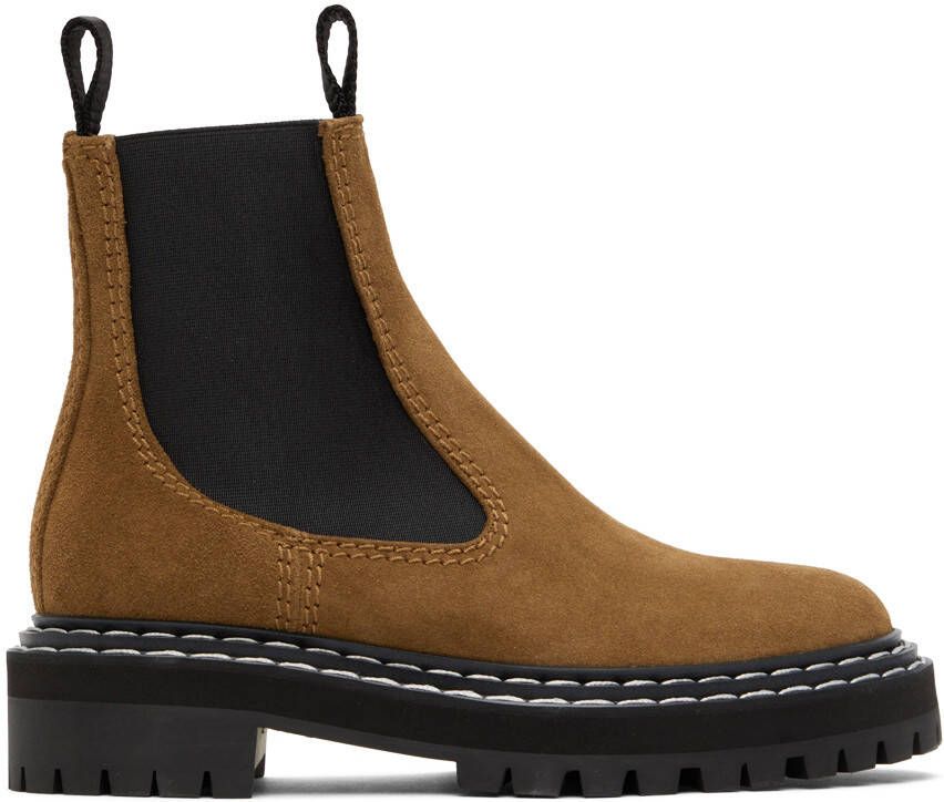 Proenza Schouler Brown Lug Sole Chelsea Boots - Picture 5