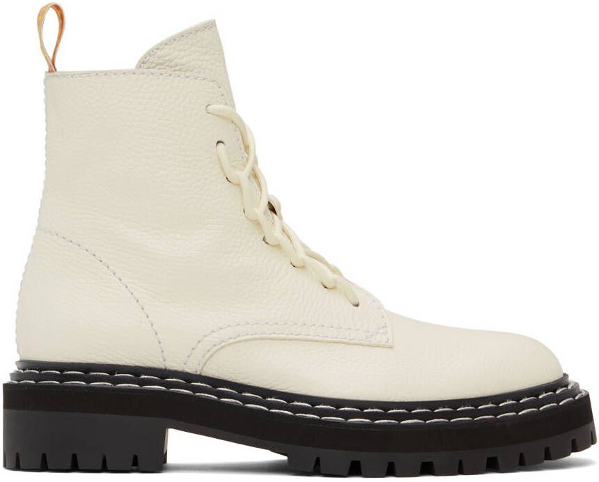 Proenza Schouler Off-White Lug Sole Combat Boots - Picture 5