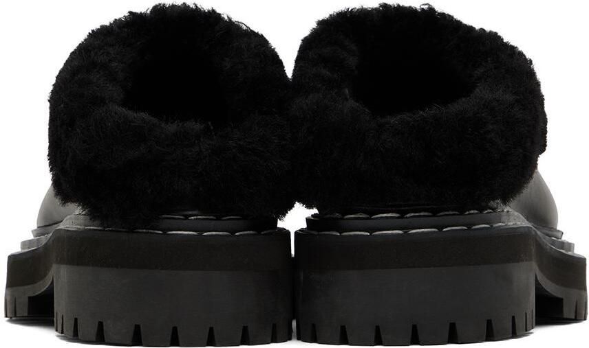 Proenza Schouler Black Shearling Lug Sole Mules
