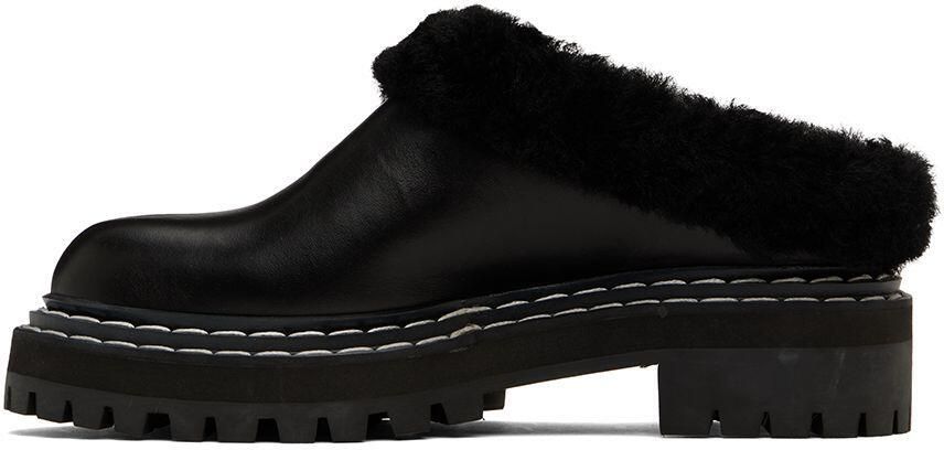 Proenza Schouler Black Shearling Lug Sole Mules - Picture 3