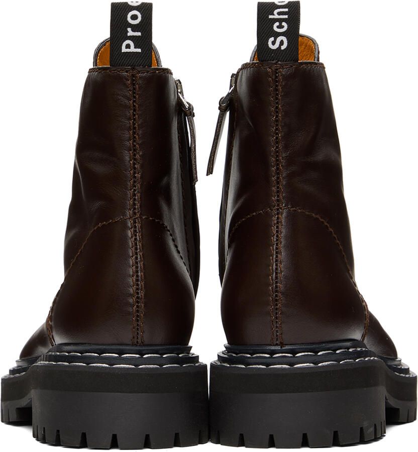 Proenza Schouler Brown Lug Sole Combat Boots
