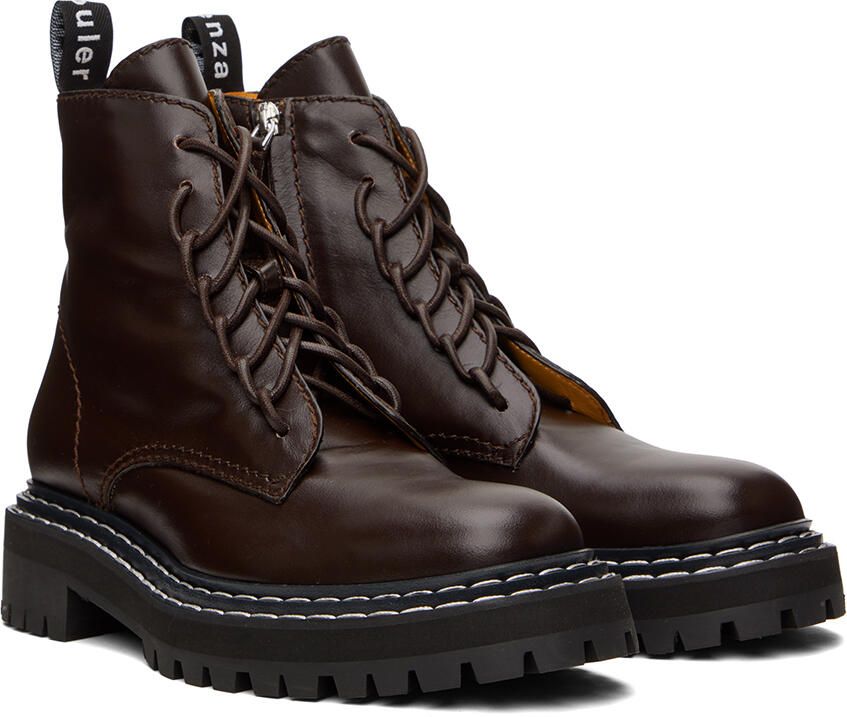 Proenza Schouler Brown Lug Sole Combat Boots - Picture 2