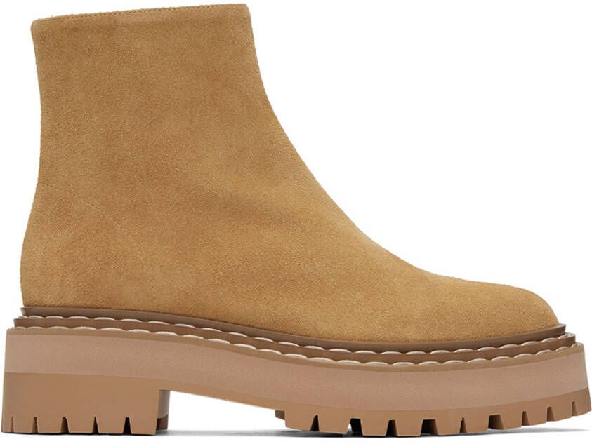 Proenza Schouler Tan Lug Sole Platform Boots