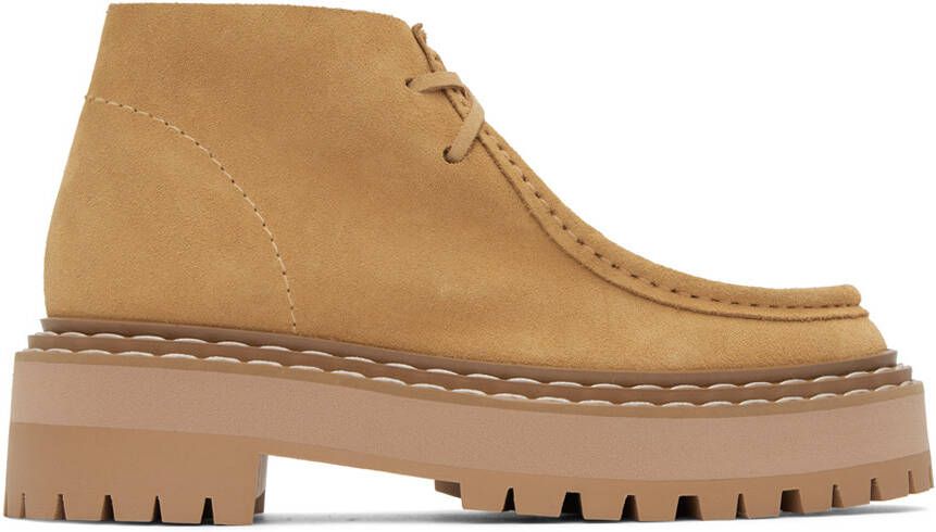 Proenza Schouler Tan Lug Sole Platform Boots