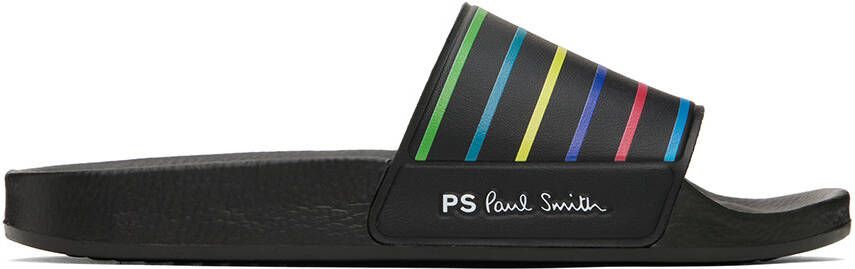 PS by Paul Smith Black Nyro Sports Stripe Slides - Picture 5