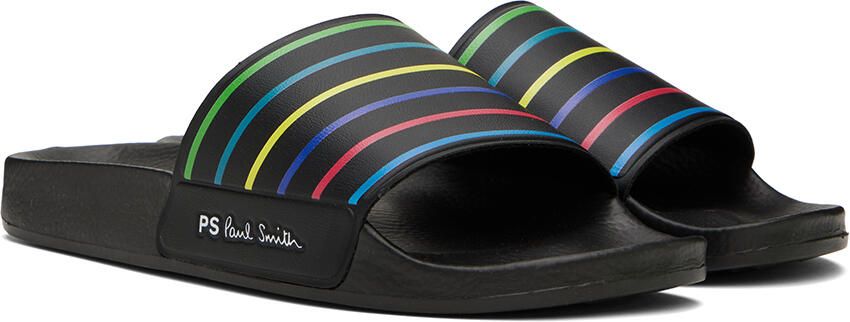 PS by Paul Smith Black Nyro Sports Stripe Slides - Picture 2