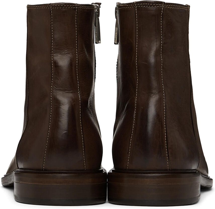 PS by Paul Smith Brown Leather Billy Zip Boots