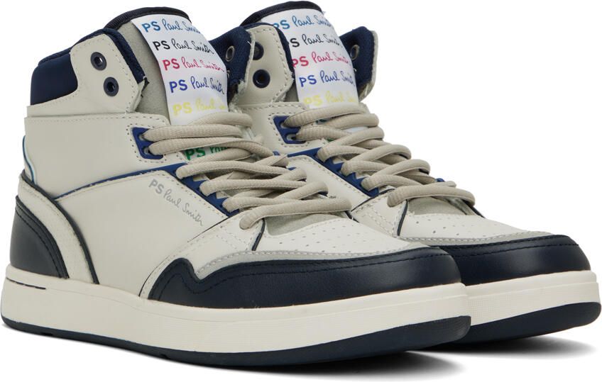 PS by Paul Smith White & Navy Lopes Sneakers - Picture 2