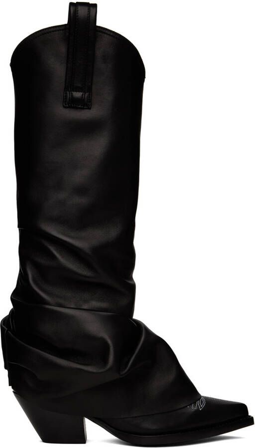 R13 Black Sleeve Cowboy Boots - Picture 6