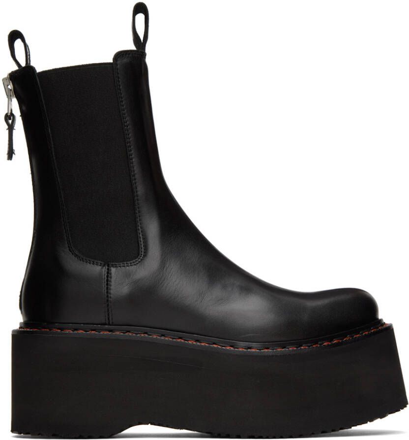 R13 Black Double Stack Boots - Picture 3