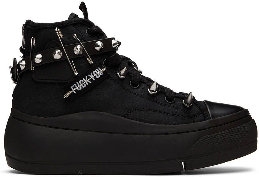 R13 Black Pyramid Studded Kurt Sneakers - Picture 5