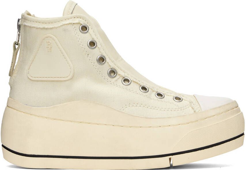 R13 Off-White Lace Free Kurt High-Top Sneakers - Picture 5