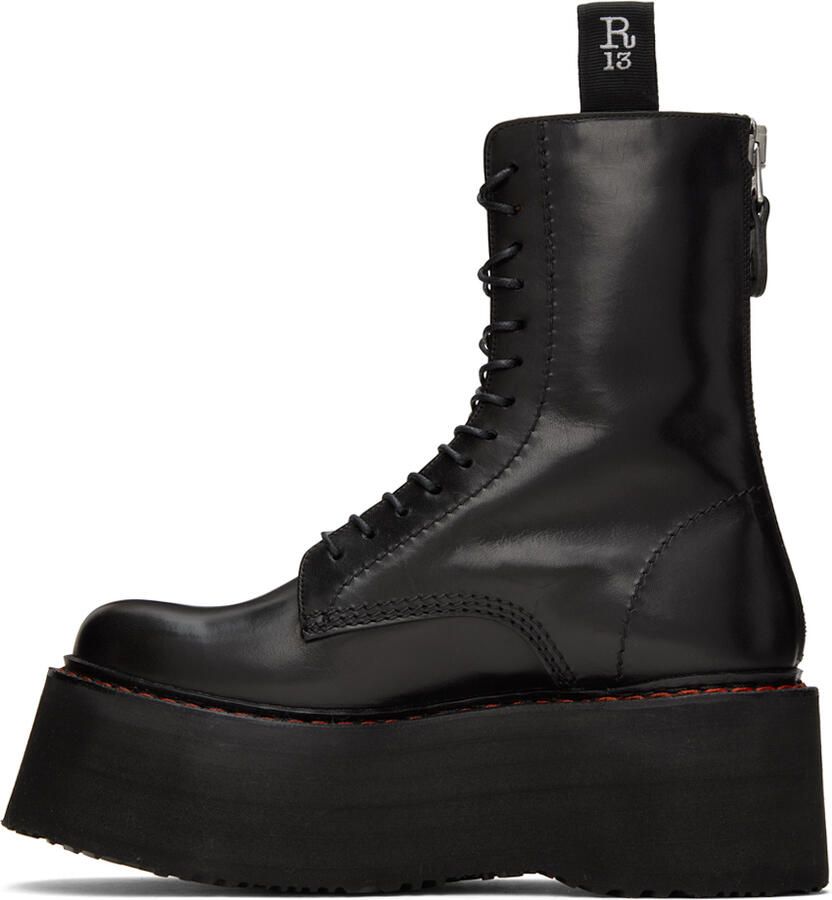 R13 Black Double Stack Boots - Picture 2