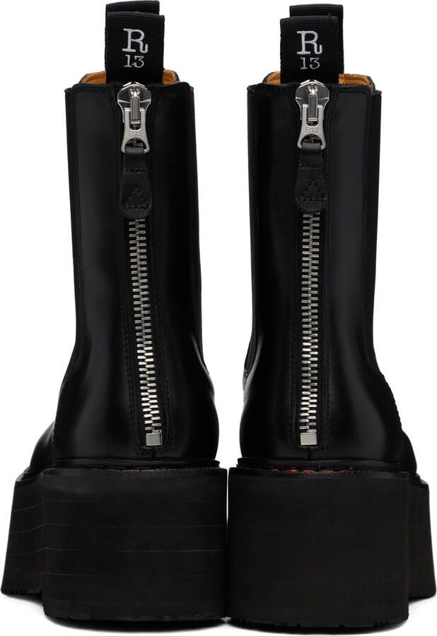 R13 Black Double Stack Chelsea Boots - Picture 3