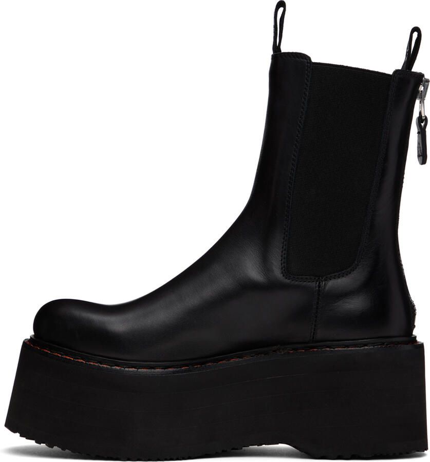 R13 Black Double Stack Chelsea Boots - Picture 2