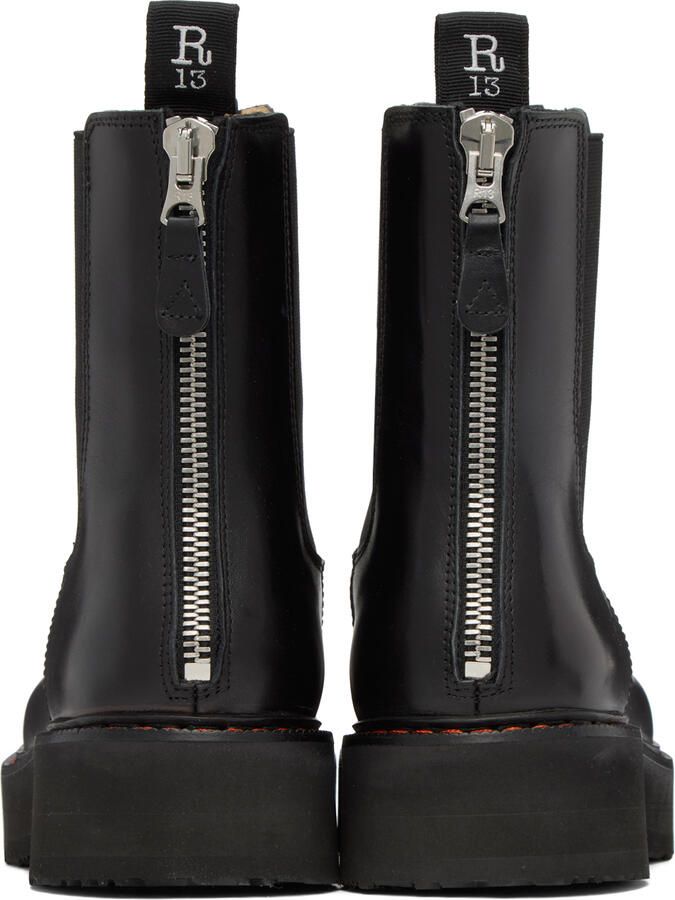 R13 Black SIngle Stack Boots - Picture 3
