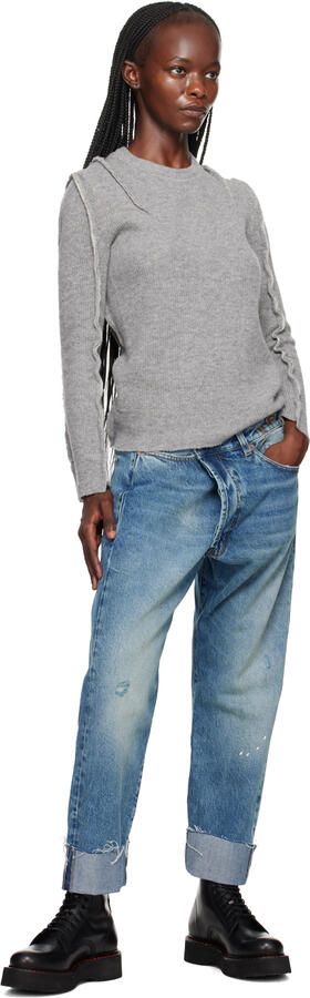 R13 Black Single Stack Platform Lace-Up Boots - Picture 5