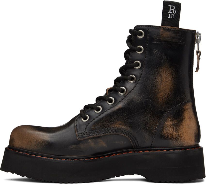 R13 Black Single Stack Boots - Picture 2