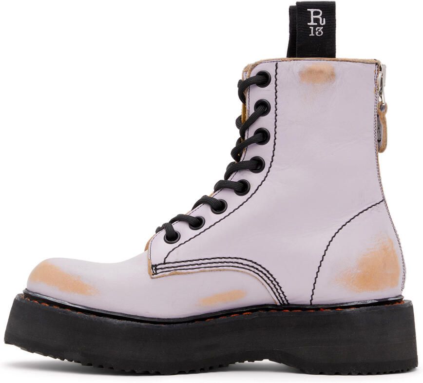 R13 Purple & Tan Stacked Platform Boots