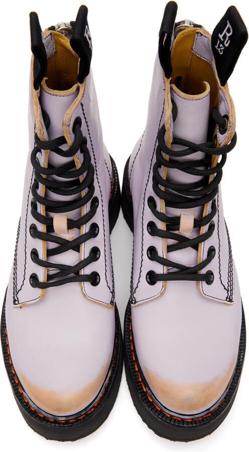R13 Purple & Tan Stacked Platform Boots - Picture 4