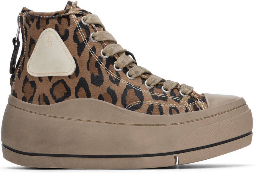 R13 Brown Leopard Kurt Sneakers - Picture 5