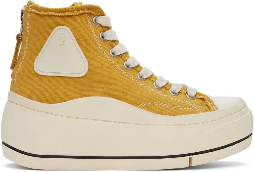 R13 Yellow Kurt High-Top Sneakers - Picture 5