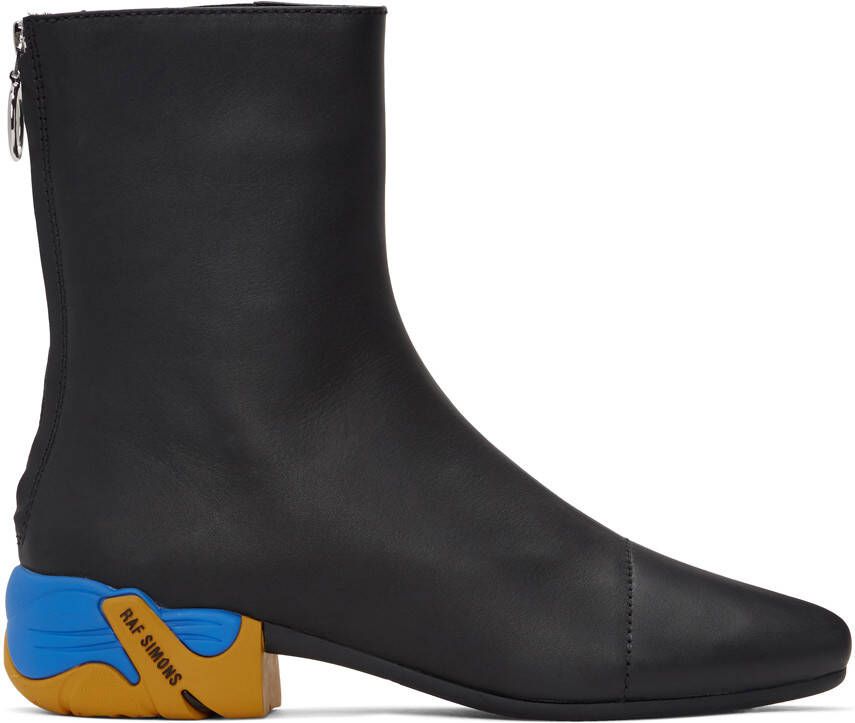 Raf Simons Black & Yellow Solaris-2 Zip-Up Boots - Picture 5