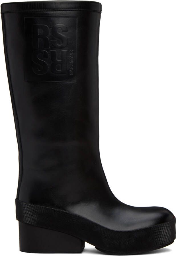 Raf Simons Black Embossed Boots