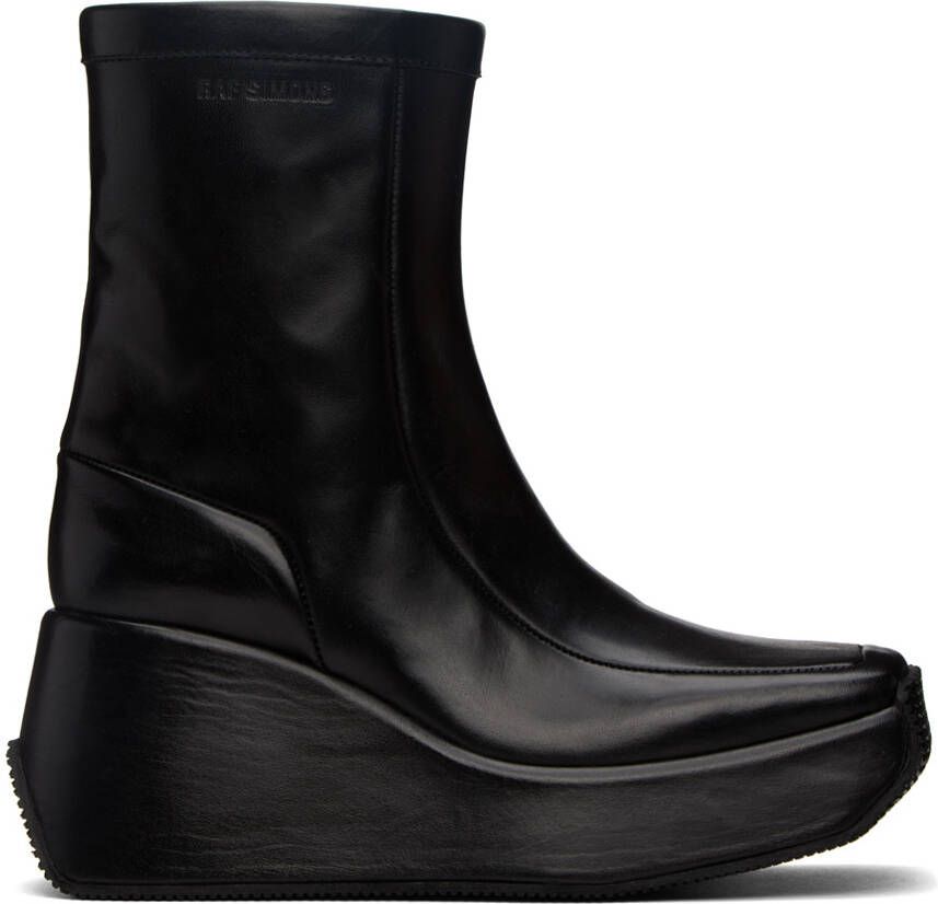 Raf Simons Black Leather Ankle Boots - Picture 5