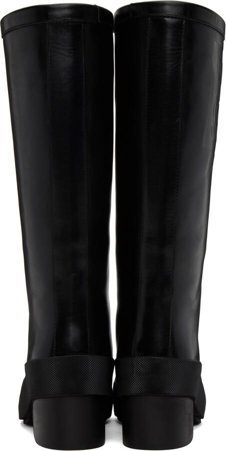 Raf Simons Black Embossed Boots - Picture 5